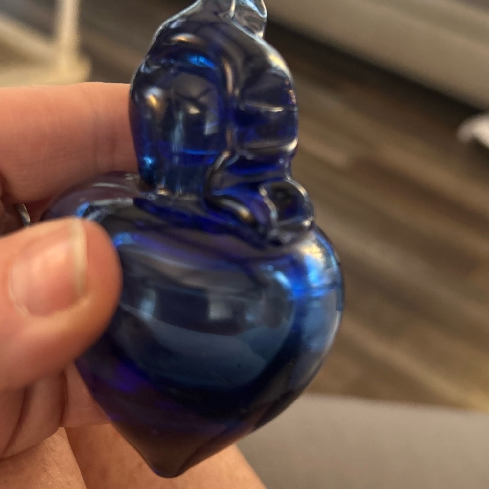 Art Glass Cobalt Blue  Sculpture Vintage Shell ? Mystery?